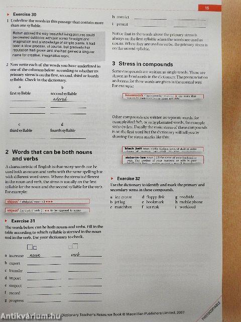 Macmillan English Dictionary - Teacher's Resource Book