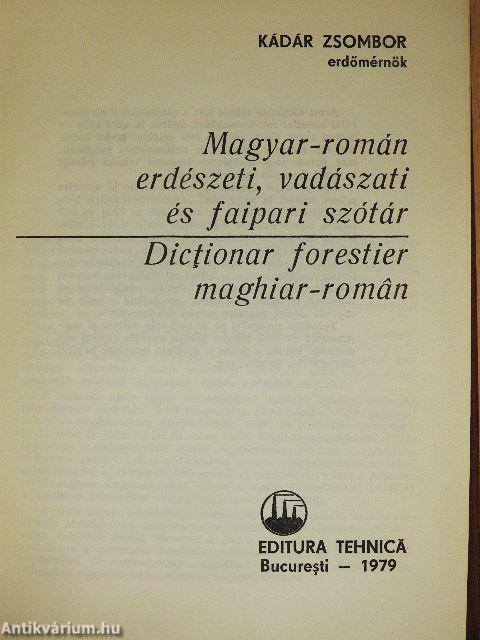 Magyar-román erdészeti és faipari szótár