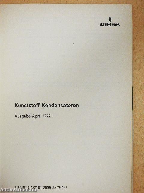 Kunststoff-Kondensatoren April 1972