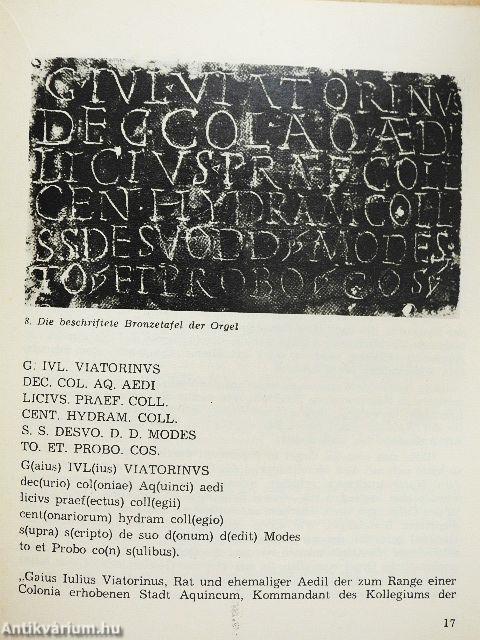 Die Orgel von Aquincum