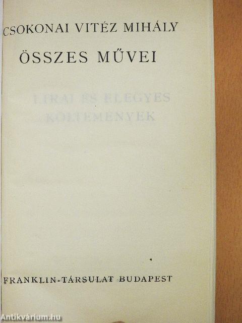 Csokonai Vitéz Mihály összes művei
