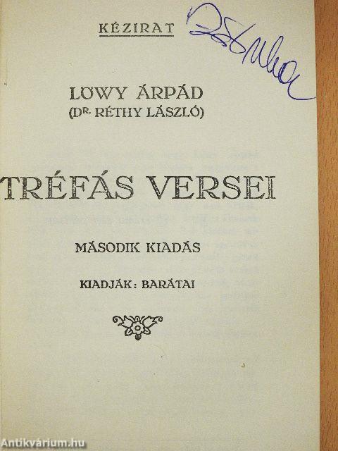Lőwy Árpád (Dr. Réthy László) tréfás versei