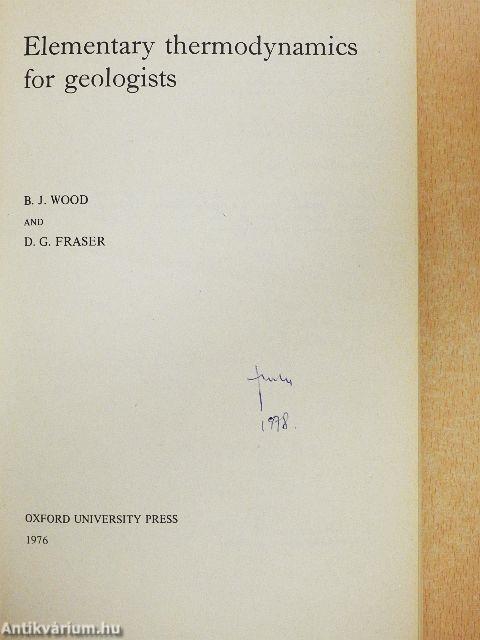 Elementary thermodynamics for geologists