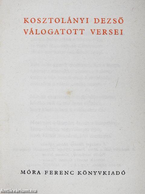 Kosztolányi Dezső válogatott versei