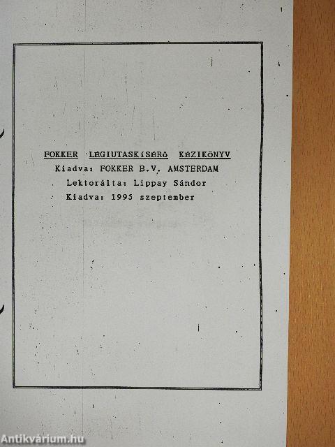 Fokker légiutaskísérő kézikönyv