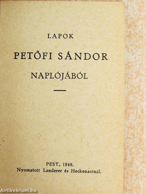 Lapok Petőfi Sándor naplójából