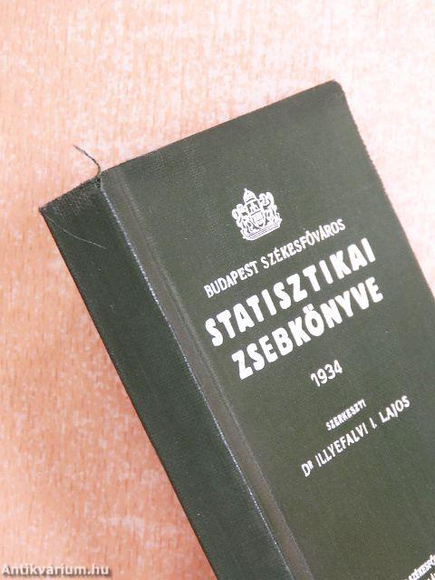 Budapest Székesfőváros Statisztikai Zsebkönyve 1934.