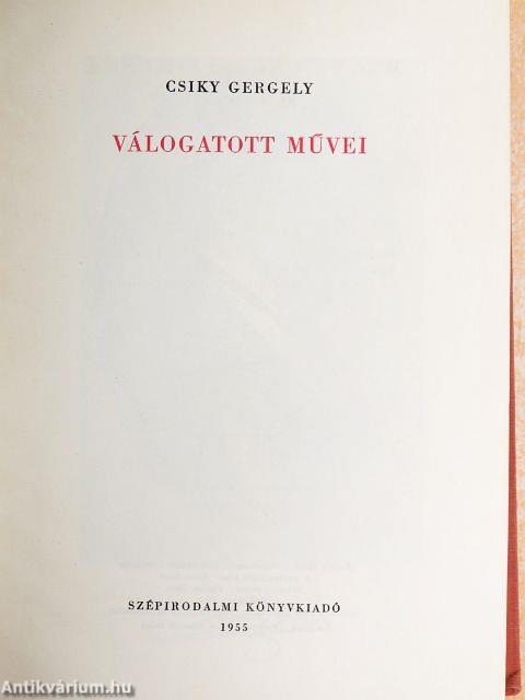 Csiky Gergely válogatott művei