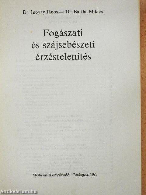 Fogászati és szájsebészeti érzéstelenítés