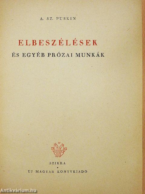 Elbeszélések és egyéb prózai munkák