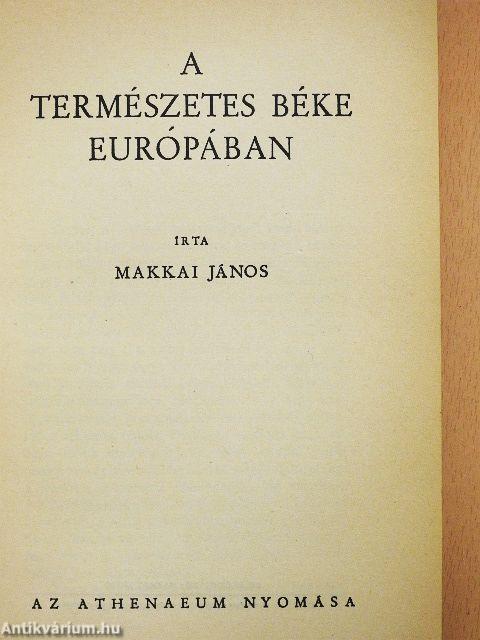 A természetes béke Európában (Tiltólistás kötet)