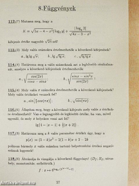 Válogatott érettségi-felvételi feladatok matematikából
