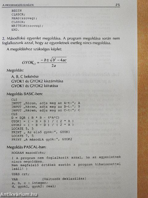 Programozás Turbo Pascal nyelven