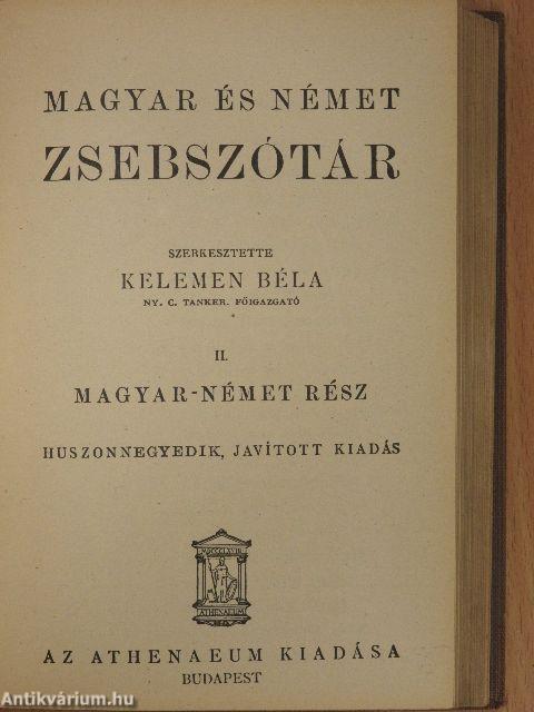 Magyar és német zsebszótár I-II.