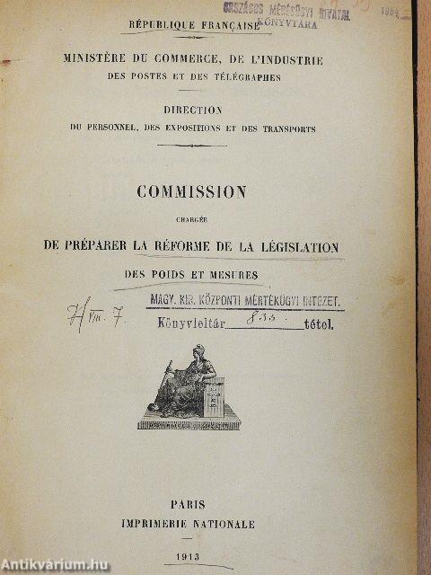 Commission chargée de Préparer la Réforme de la Législation des Poids et Mesures