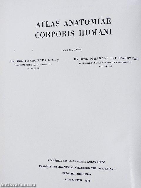 Atlas Anatomiae Corporis Humani I-III.