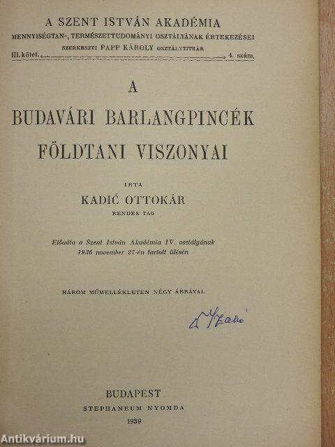 A budavári barlangpincék földtani viszonyai