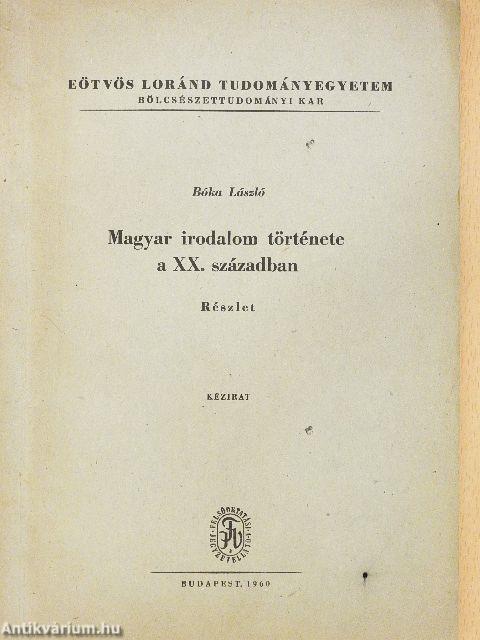 Magyar irodalom története a XX. században