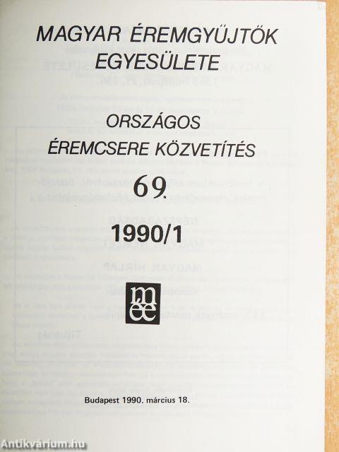 Magyar Éremgyűjtők Egyesülete Országos éremcsere közvetítés 1990/1