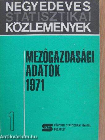 Mezőgazdasági adatok 1971/1.