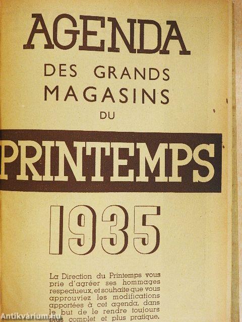 Agenda des grands magasins du printemps 1935