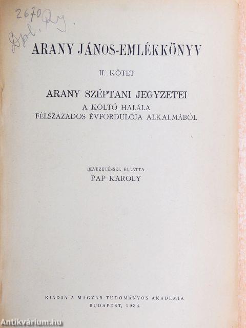 Arany János-emlékkönyv II.