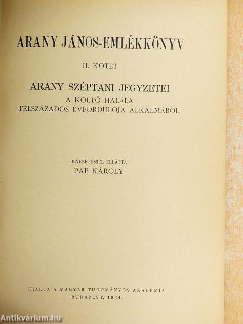 Arany János-emlékkönyv II.