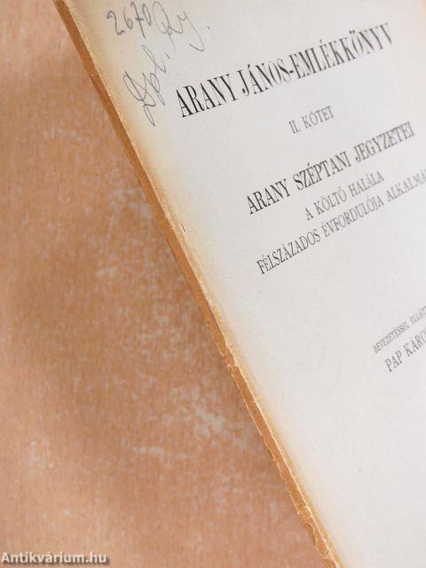 Arany János-emlékkönyv II.