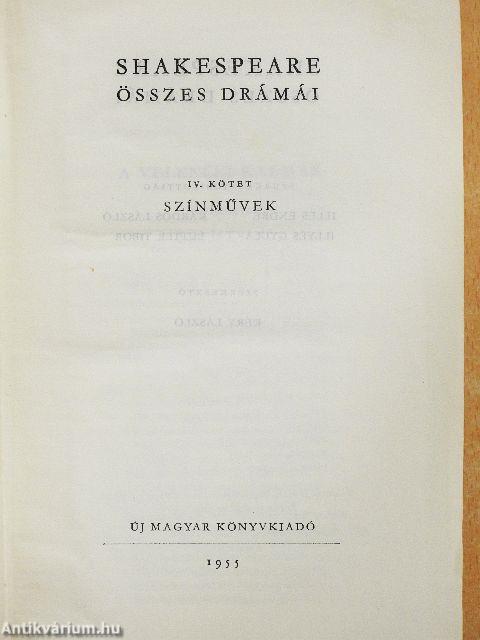 Shakespeare összes drámái IV.