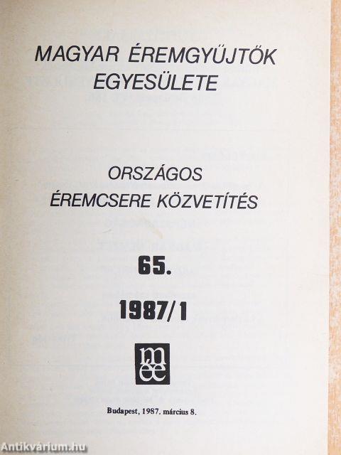 Országos Éremcsere Közvetítés 1987/1-3.
