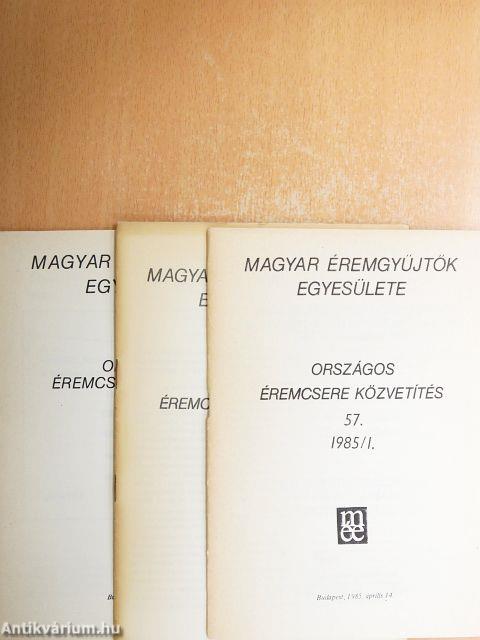Országos Éremcsere Közvetítés 1985/1-3