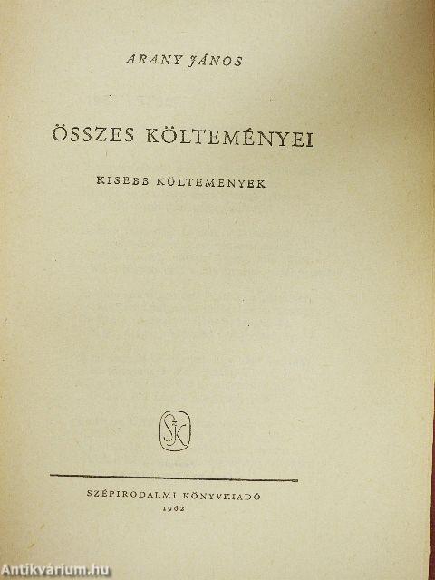 Arany János összes költeményei I-III.