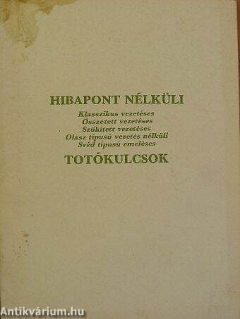 Hibapont nélküli totókulcsok