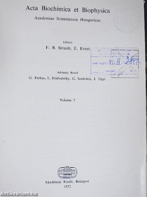 Acta Biochimica et Biophysica 1972.