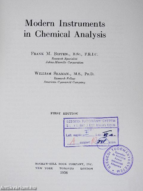 Modern Instruments in Chemical Analysis