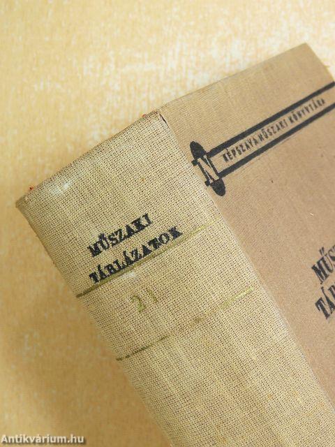 Műszaki táblázatok