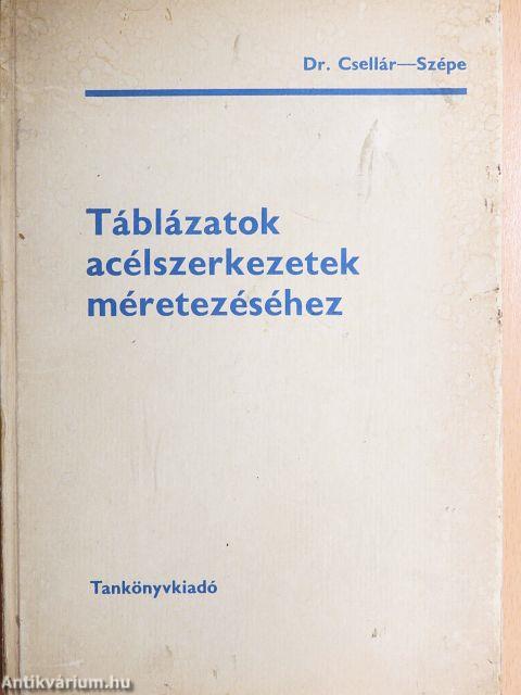 Táblázatok acélszerkezetek méretezéséhez