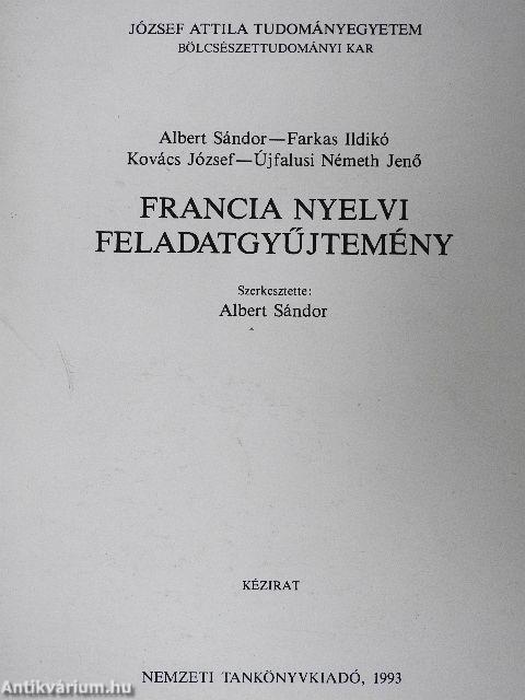 Francia nyelvi feladatgyűjtemény