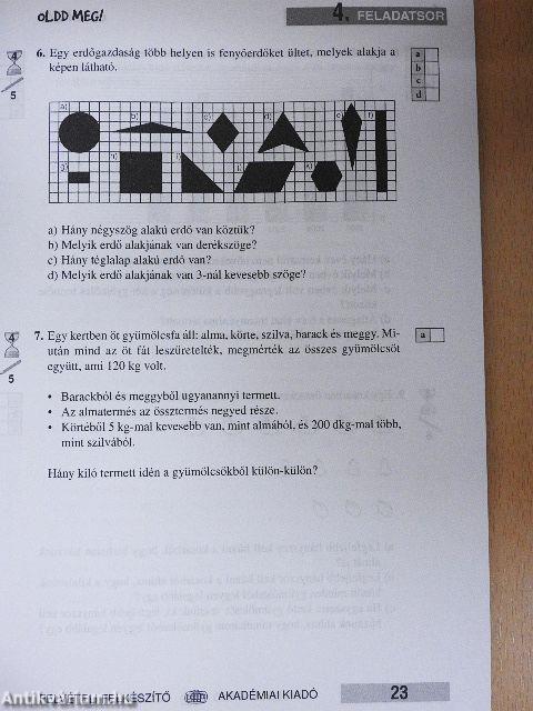 Matematika felvételi felkészítő a 6 és 8 évfolyamos középiskolába készülőknek