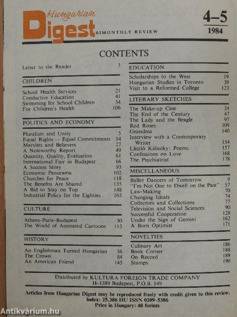 Hungarian Digest Children 1984/4-5