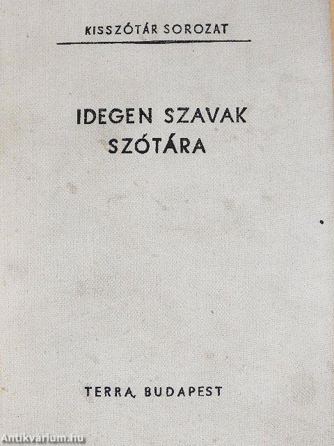 Idegen szavak szótára