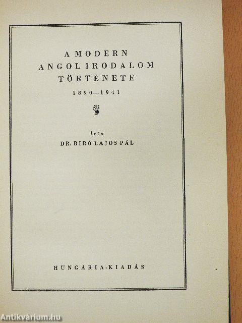 A modern angol irodalom története