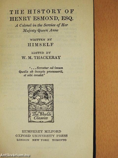 The History of Henry Esmond, Esq.