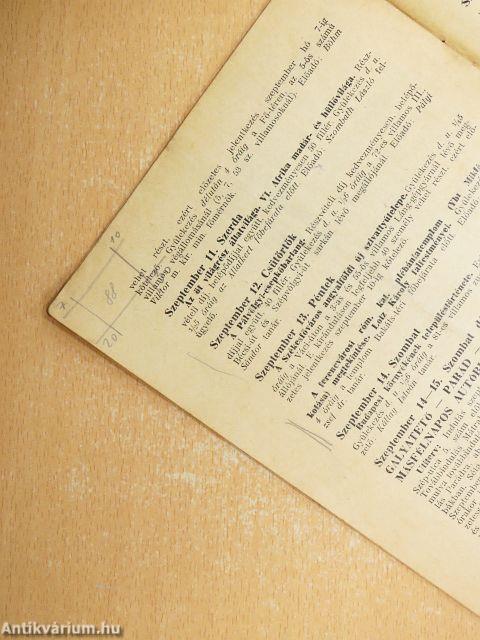 Munkaterv 1940. szeptember