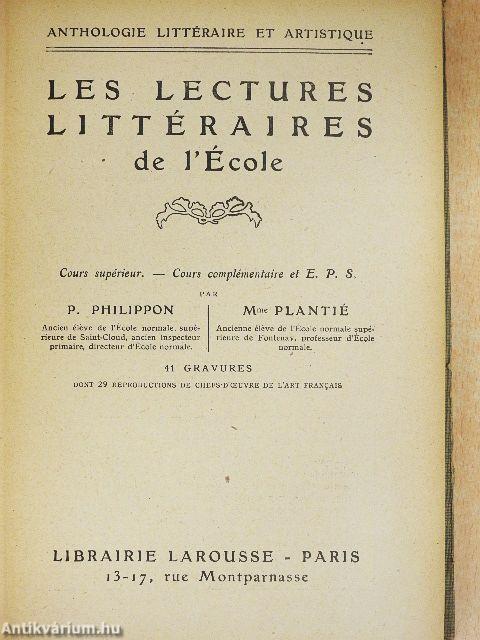 Les lectures littéraires de l'École