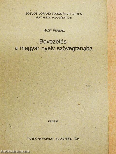 Bevezetés a magyar nyelv szövegtanába