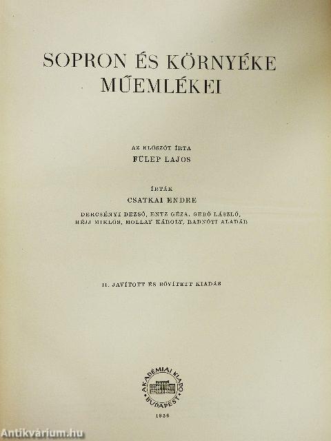 Sopron és környéke műemlékei