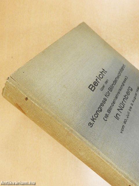 Bericht über den 3. Kongress für Blindenwohlfahrt in Nürnberg