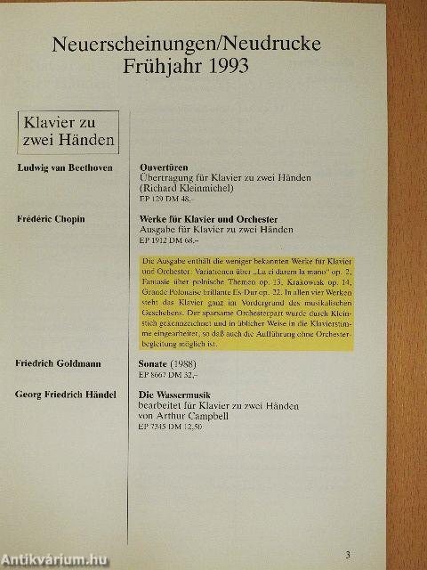 Neuerscheinungen/Neudrucke Frühjahr 1993