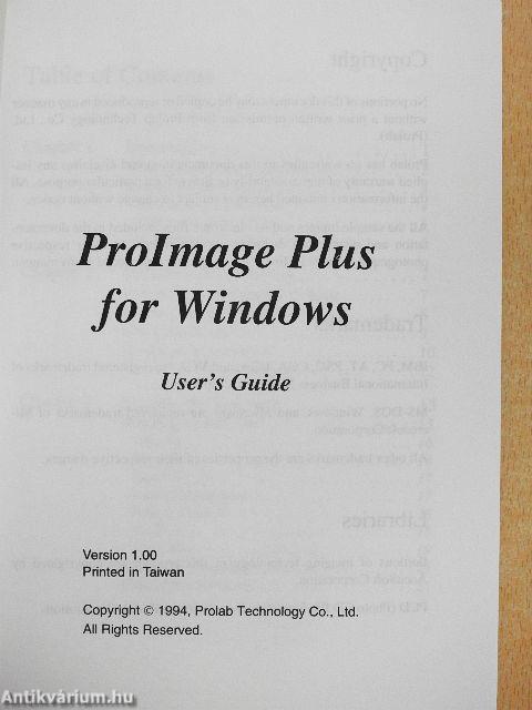 ProImage Plus for Windows